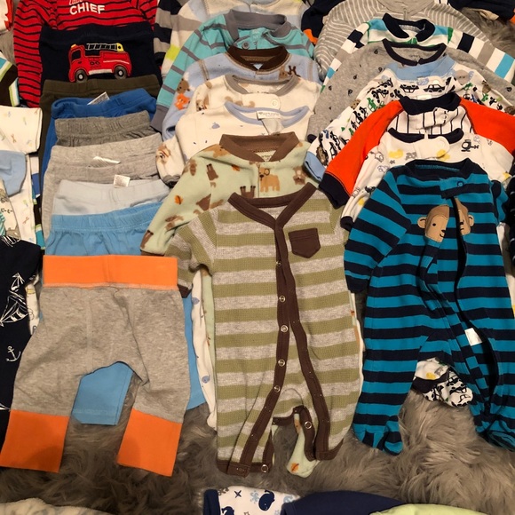 🎉SOLD🎉💙👶🏻Newborn/0-3 m boy 70 piece lot👶🏻💙 - Picture 4 of 5